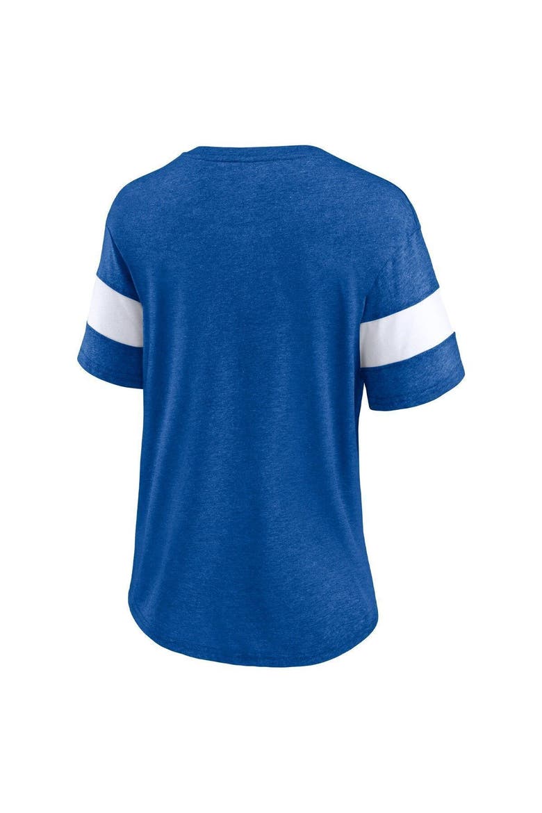 Women's Fanatics Branded Heathered Royal New England Patriots Give It All Half-Sleeve V-Neck T-Shirt, Alternate, color, Heather Royal