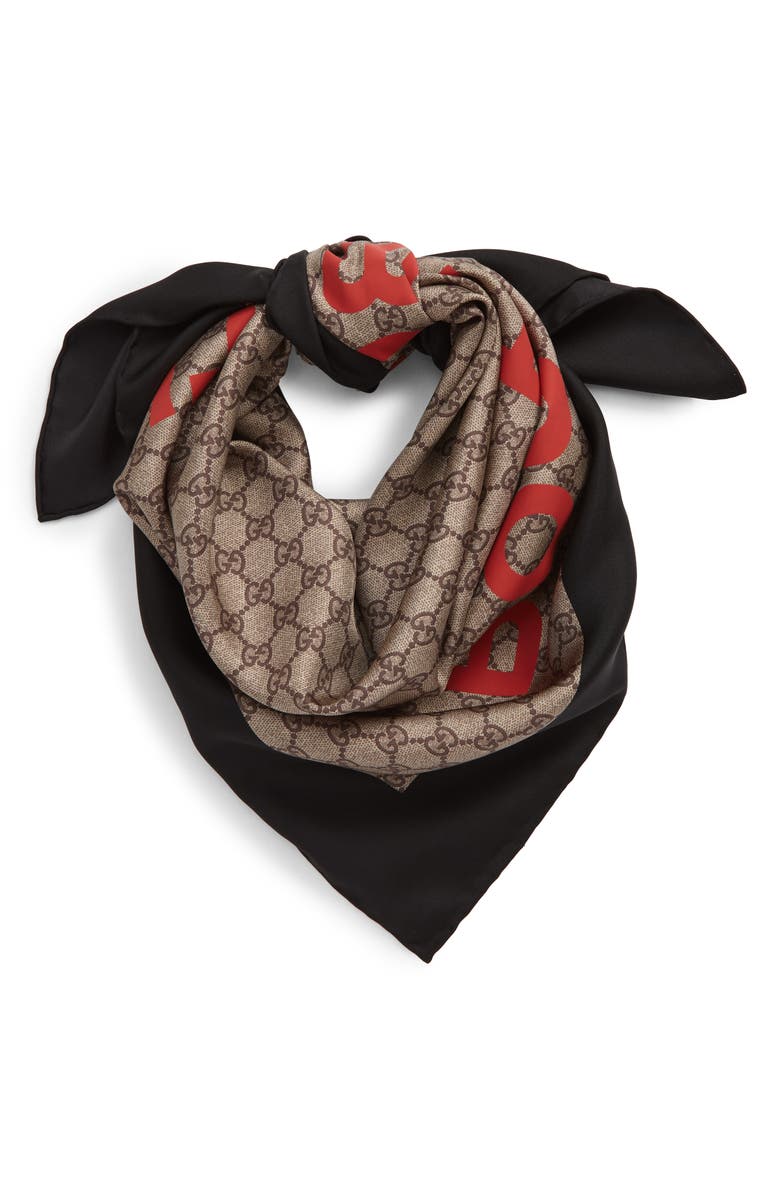 Gucci Boutique Square Silk Scarf, Alternate, color,