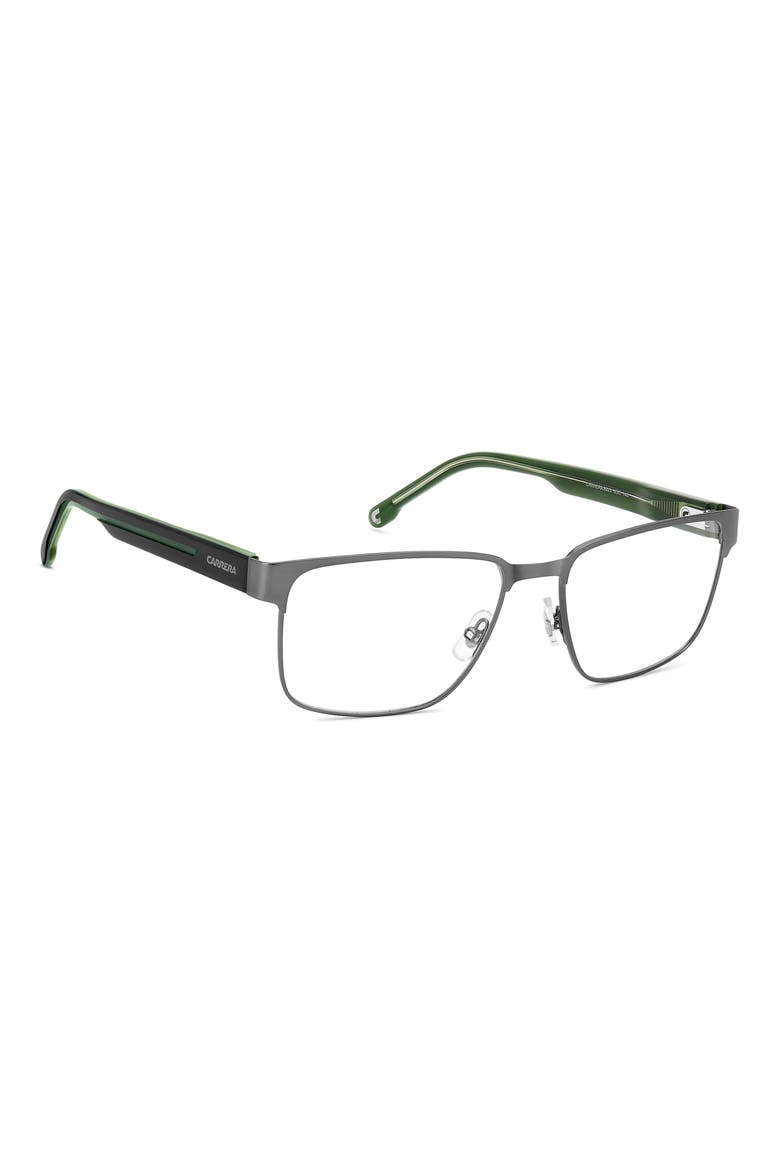 56mm Rectangular Optical Glasses, Alternate, color, MATTE DARK RUTHENIUM GREEN