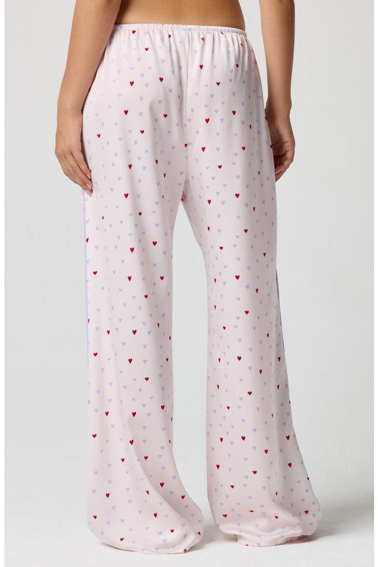 Bow Satin Pajama Pants, Alternate, color, MULTI HEART