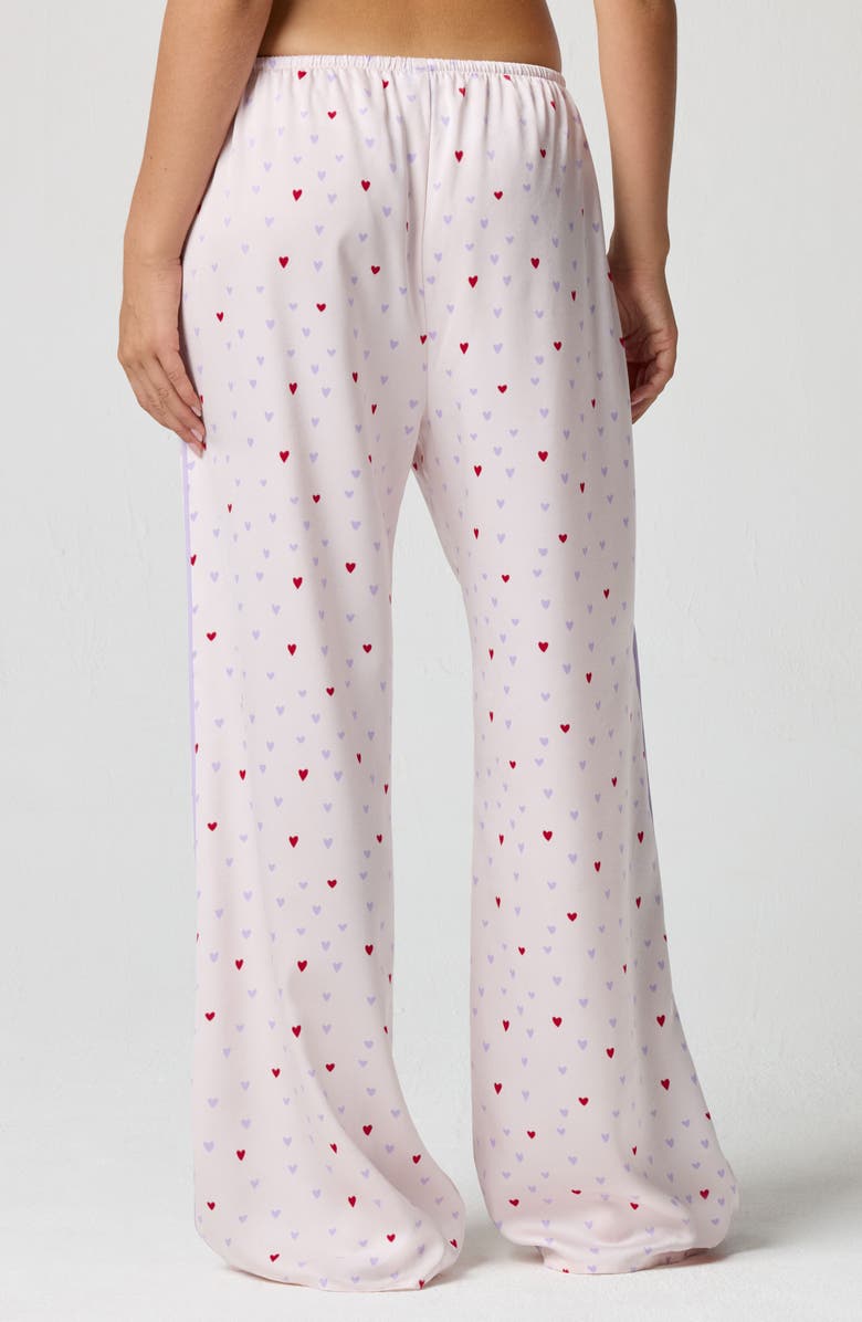 Florence by Mills Bow Satin Pajama Pants, Alternate, color, Multi Heart