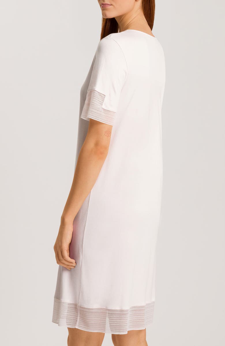Hanro Sophie Lace Trim Mercerized Cotton Nightgown, Alternate, color, 