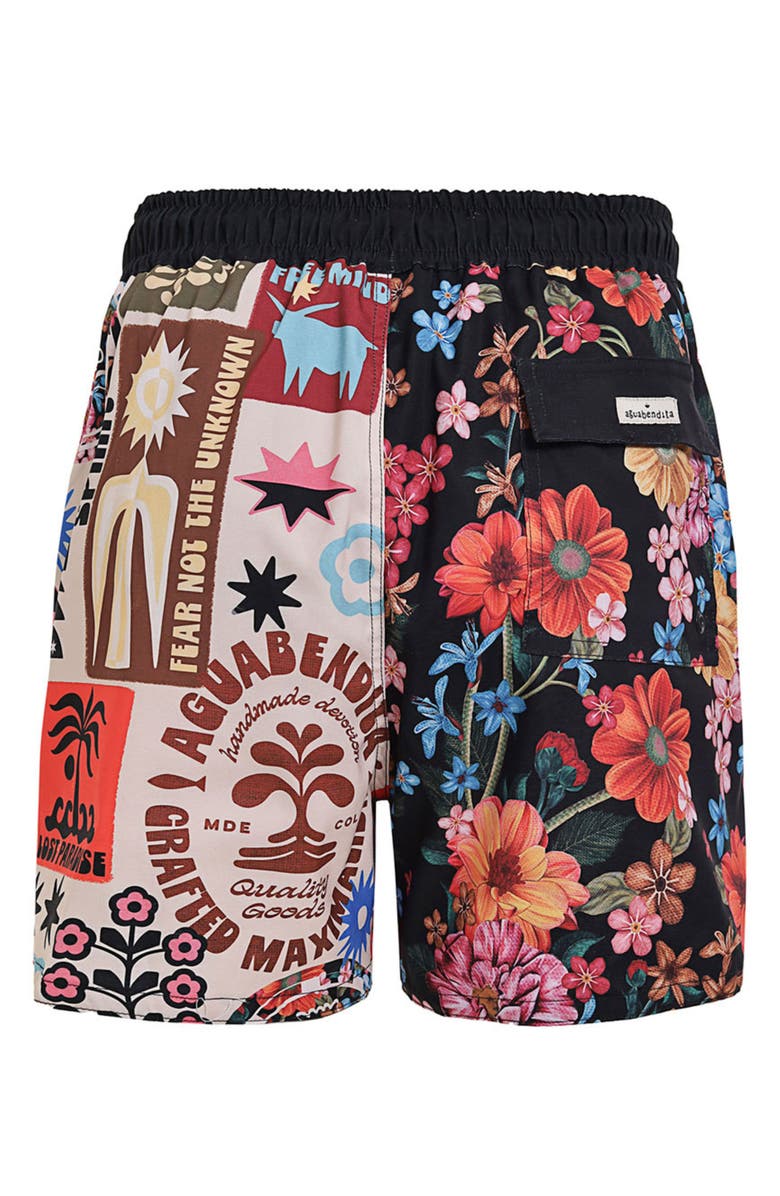 Agua Bendita Cassius Swim Trunks, Alternate, color, Black Multi