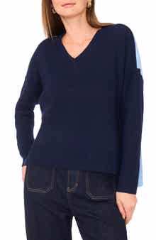 Vince Camuto Contrast High-Low Sweater