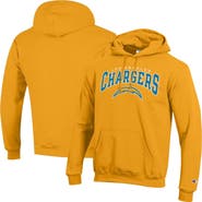 Champion Men's Champion Gold Los Angeles Chargers Powerblend Arch over Logo Hoodie
