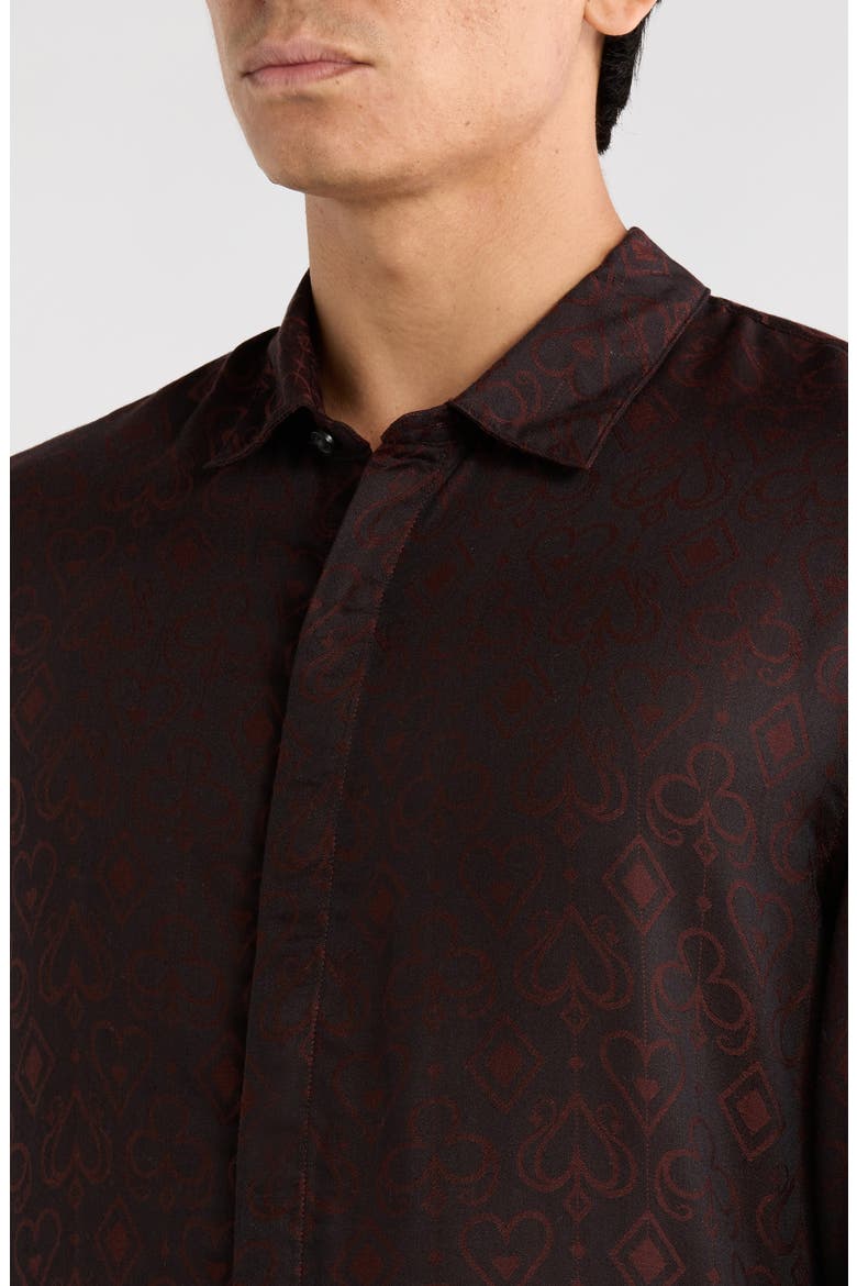 Rodney Long Sleeved Button Up Shirt, Alternate, color, CHOCOLATE