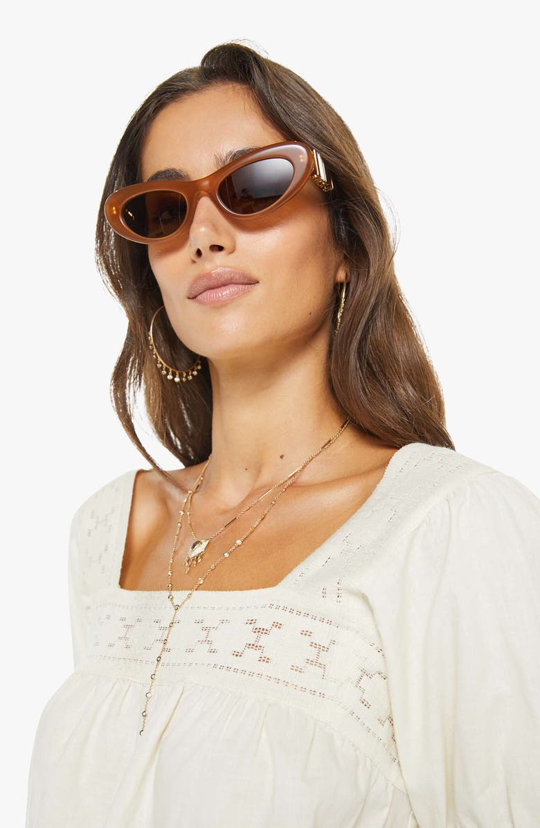 MOTHER The Memory Lane Embroidered Trim Puff Sleeve Top, Alternate, color, Early Bird