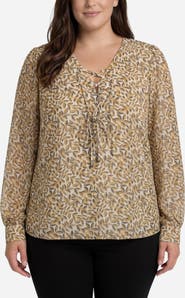 Liverpool Los Angeles Front Lace-Up Top