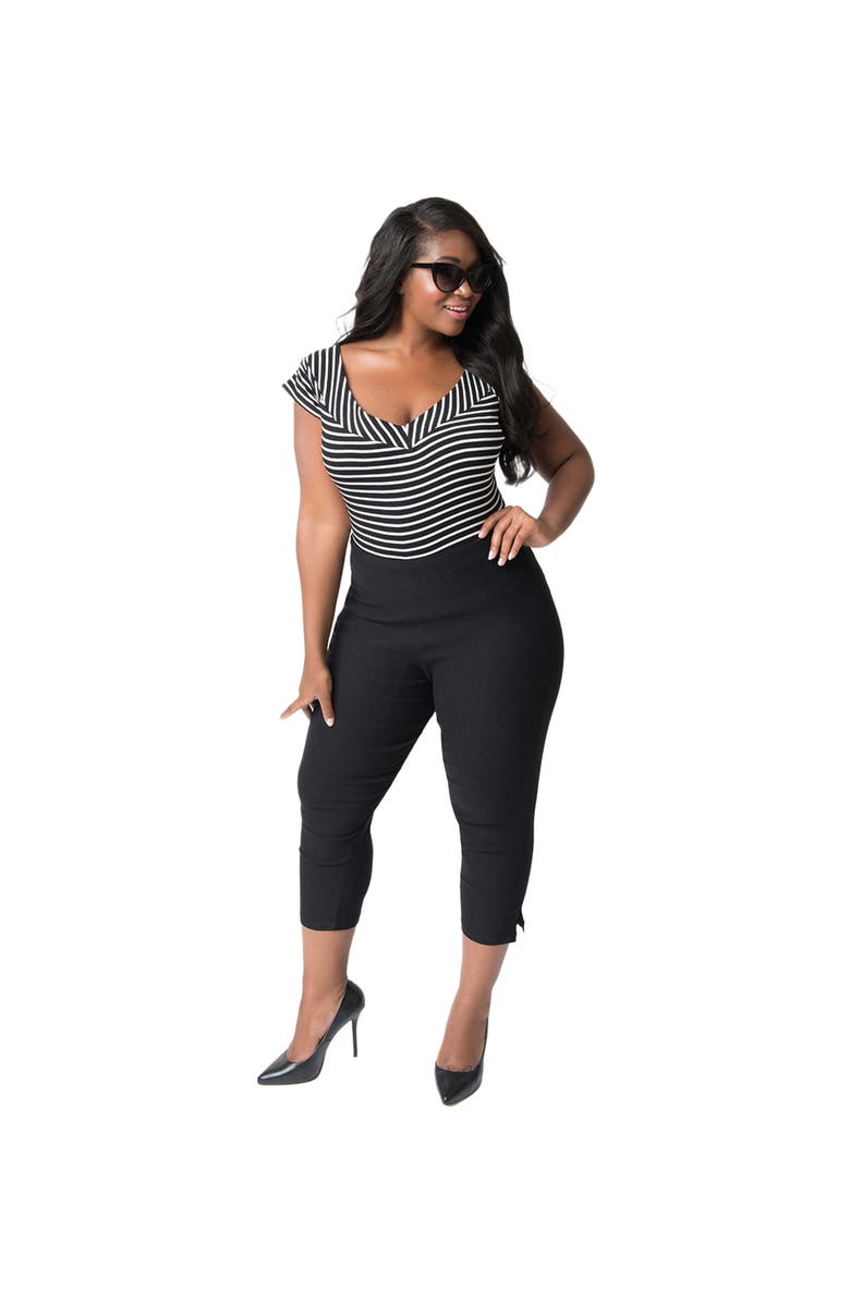 Unique Vintage Plus Size Rachelle Capri Pants, Main, color, Black