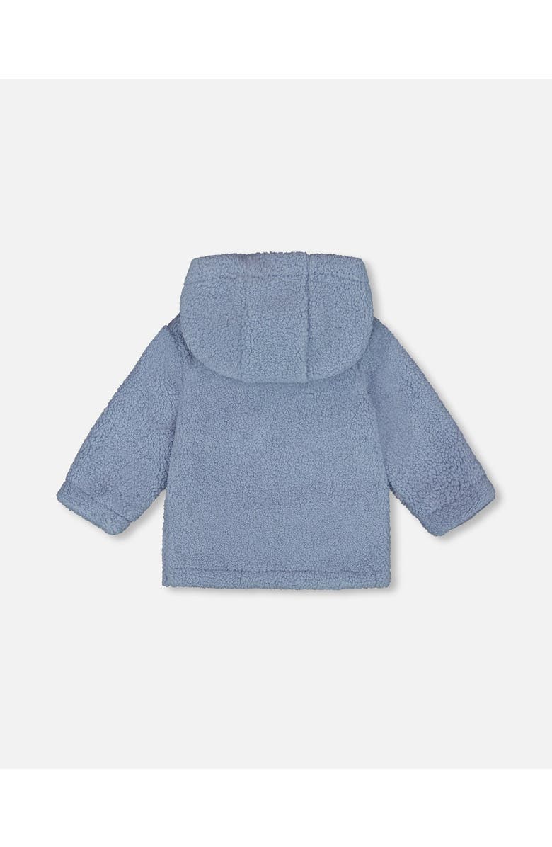 Deux par Deux Plush Hooded Jacket, Alternate, color, Light Blue