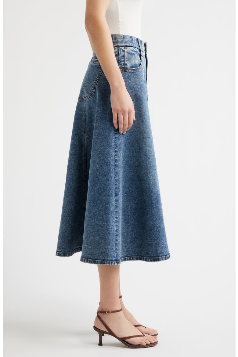 Denim A-Line Skirt, Alternate, color, MID BLUE ARTISANAL
