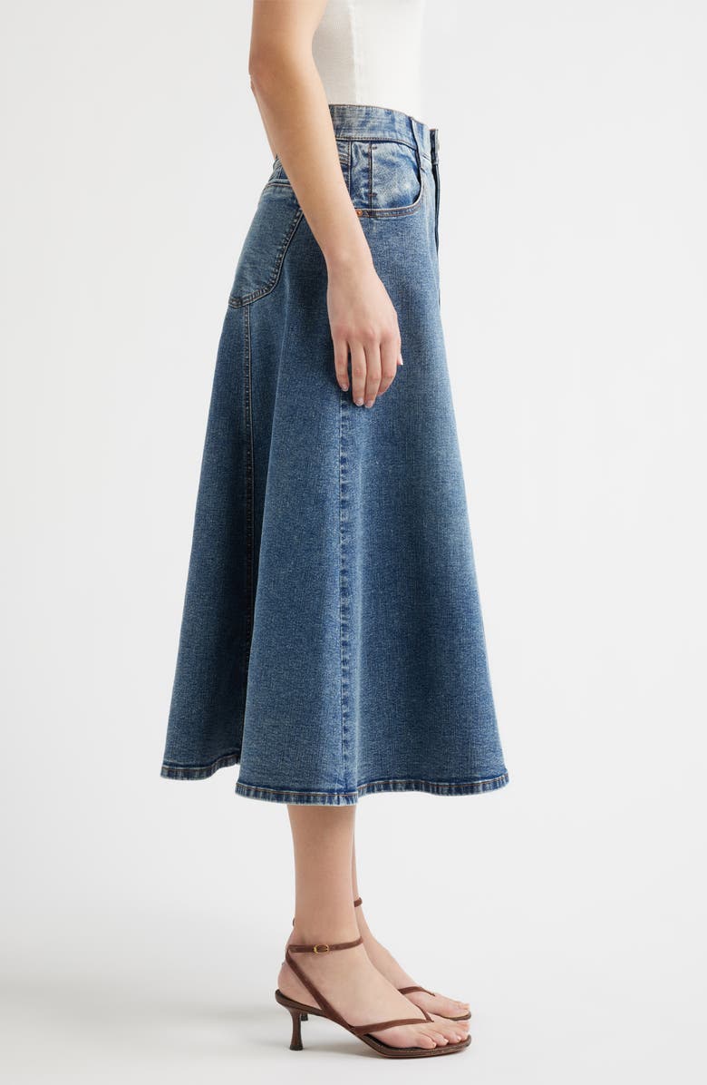 Wit & Wisdom Denim A-Line Skirt, Alternate, color, Mid Blue Artisanal