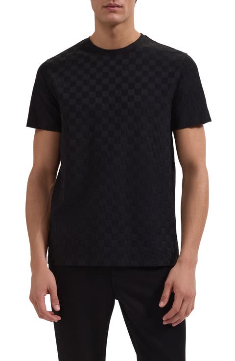 Crewneck Jacquard Checkerboard T-Shirt