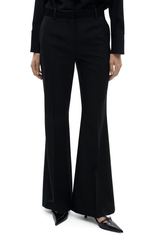 Mango Suit Pants With Satin Waistband In Black