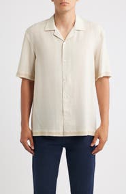 BOSS Lars Relaxed Fit Micropattern Camp Shirt