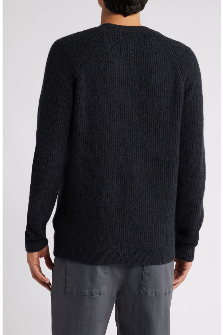 Rib Raglan Sleeve Cardigan, Alternate, color, BLACK CAVIAR