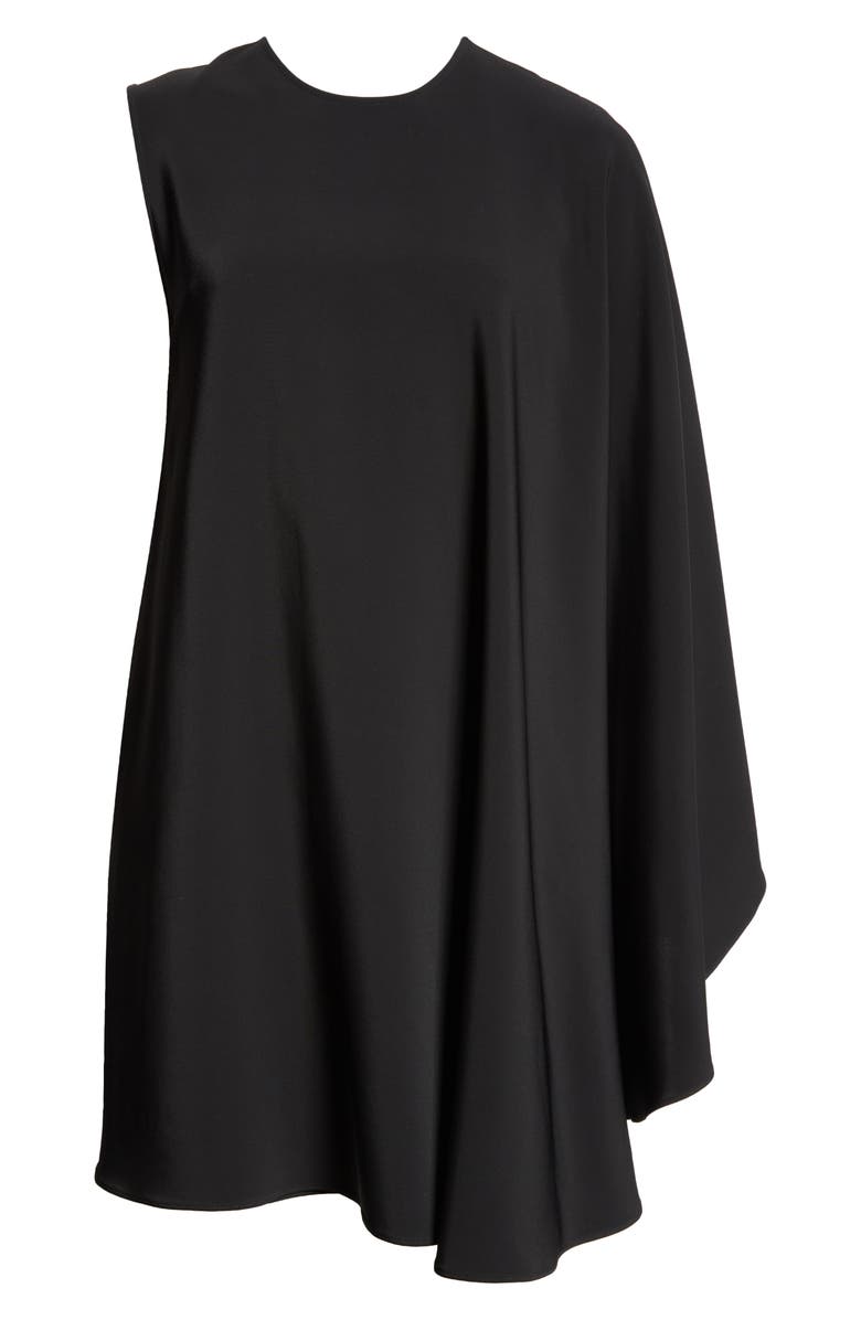 Stella McCartney One-Sleeve Stretch Cady Minidress, Alternate, color, Black