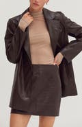 CRESCENT Faux Leather Oversized Blazer