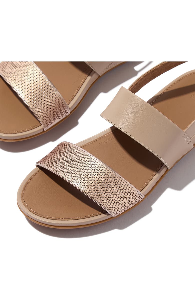 FitFlop Gracie Sequins Slingback Sandal, Alternate, color, Classic Beige