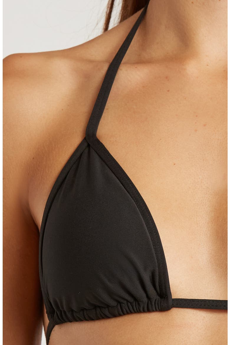 Simply Seamless Triangle Bikini Top, Alternate, color, BLACK