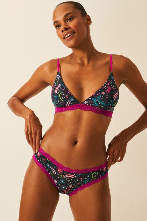 Stripe & Stare The Lace Triangle & Original Knicker Set In Multi