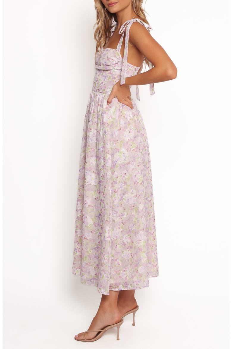 Hayden Floral Mesh Maxi Sundress, Alternate, color, PURPLE FLORAL