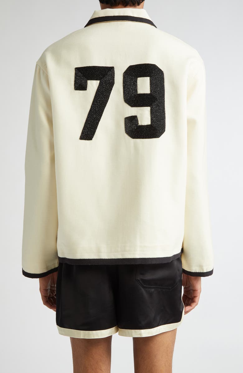 Bode Beaded Player Jacket, Alternate, color, Black Cream