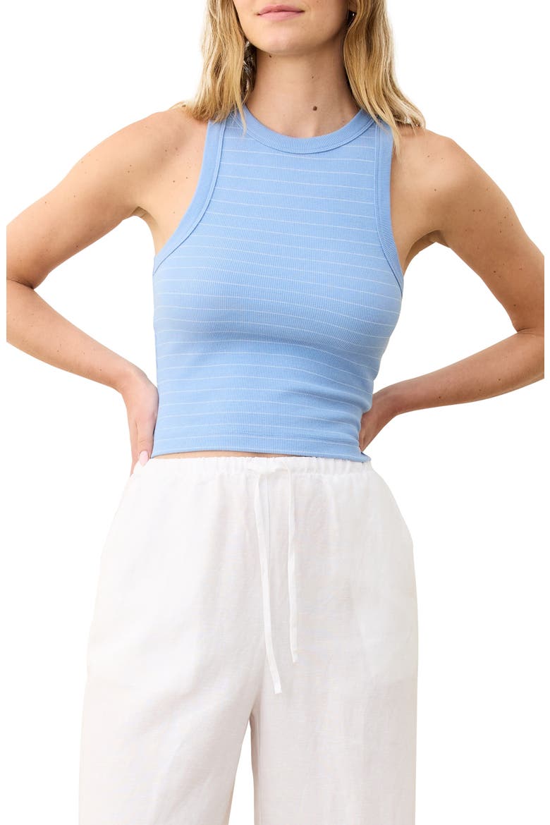 Lexi Ribbed Crop Tank, Main, color, TIDE/ WHITE STRIPE