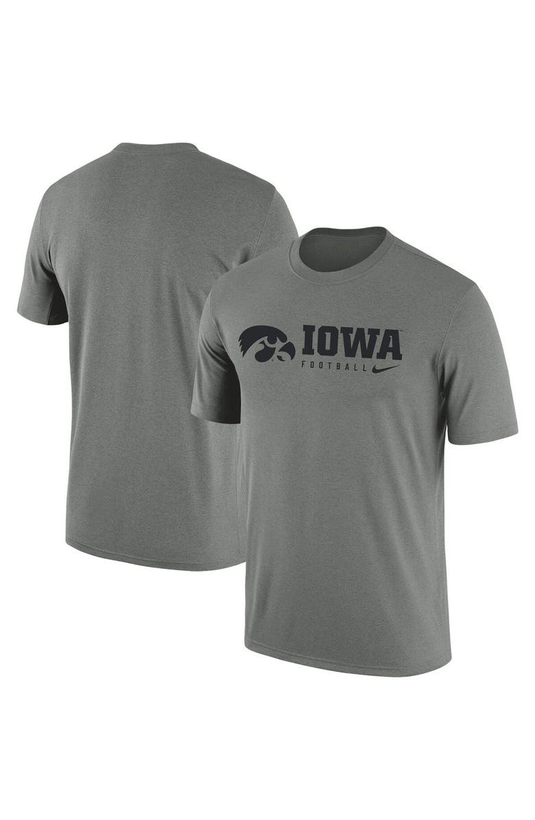 Nike Men's Nike Heather Gray Iowa Hawkeyes Team Legend Performance T-Shirt, Alternate, color, 