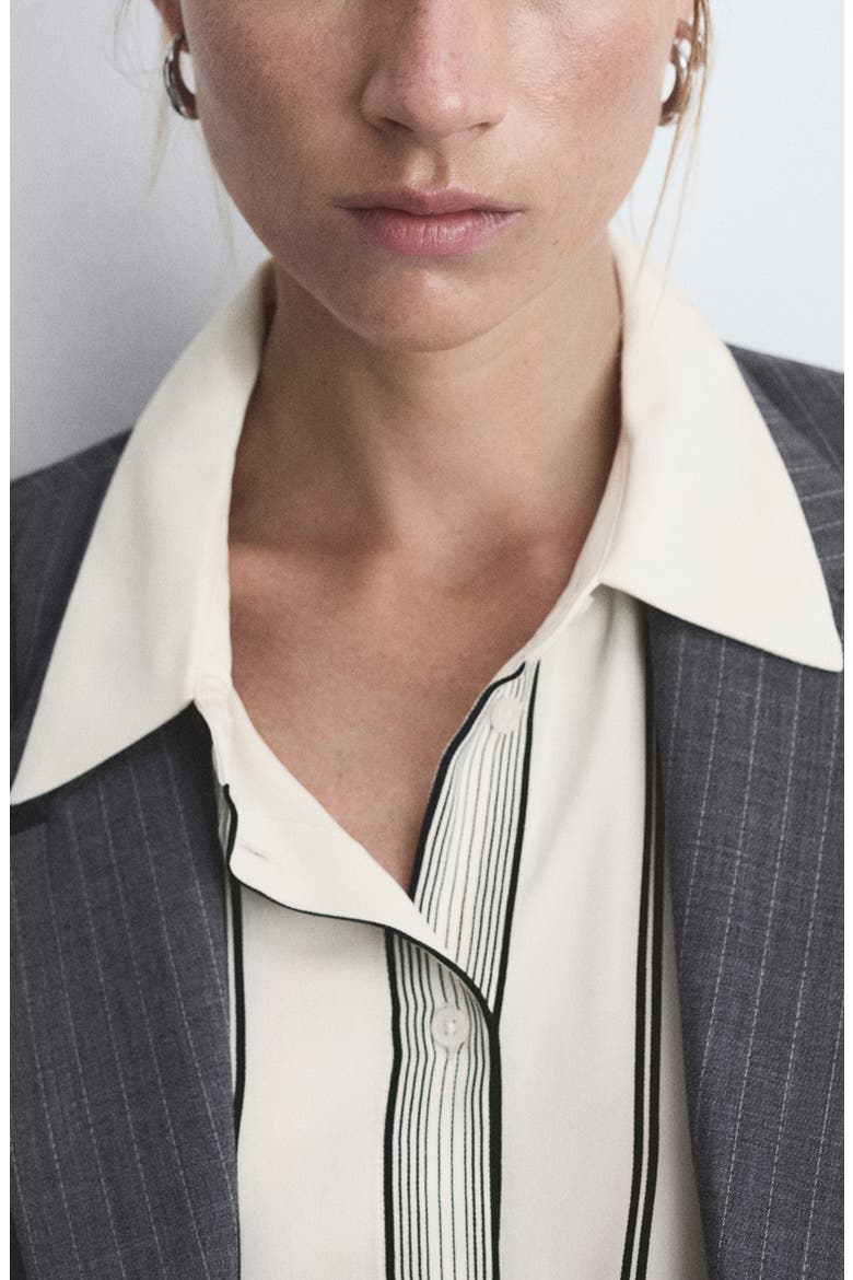 Stripe Button-Up Shirt, Alternate, color, OFF WHITE