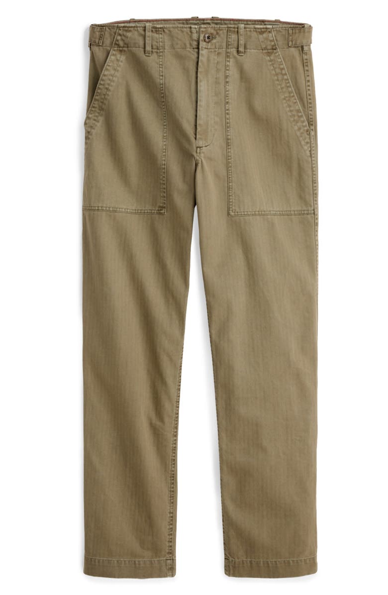 Alex Mill Cotton Herringbone Field Pants, Alternate, color, Vintage Olive