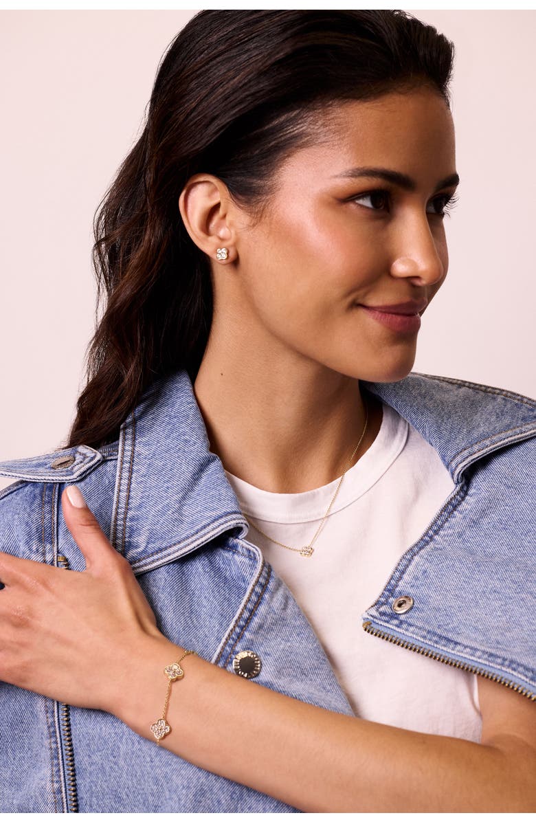 Electric Picks Camilla Clover Necklace, Bracelet and Studs - Set of 3, Alternate, color, Gold