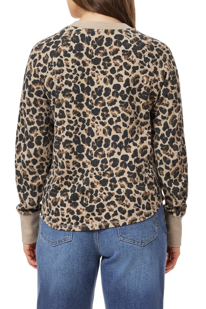 Nella Waffle Knit Top, Alternate, color, COBBLESTONE LEOPARD