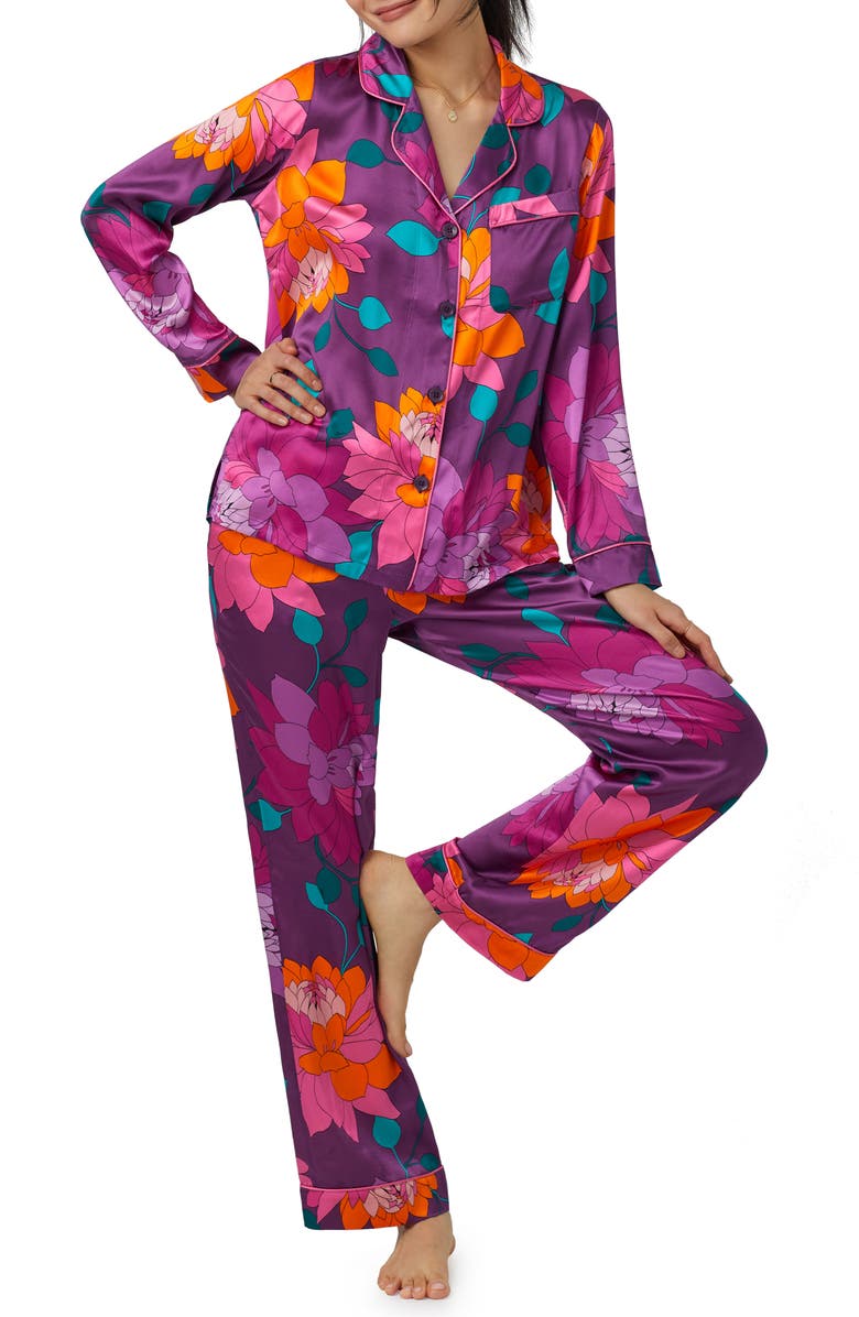 BedHead Pajamas Print Silk Pajamas, Main, color,