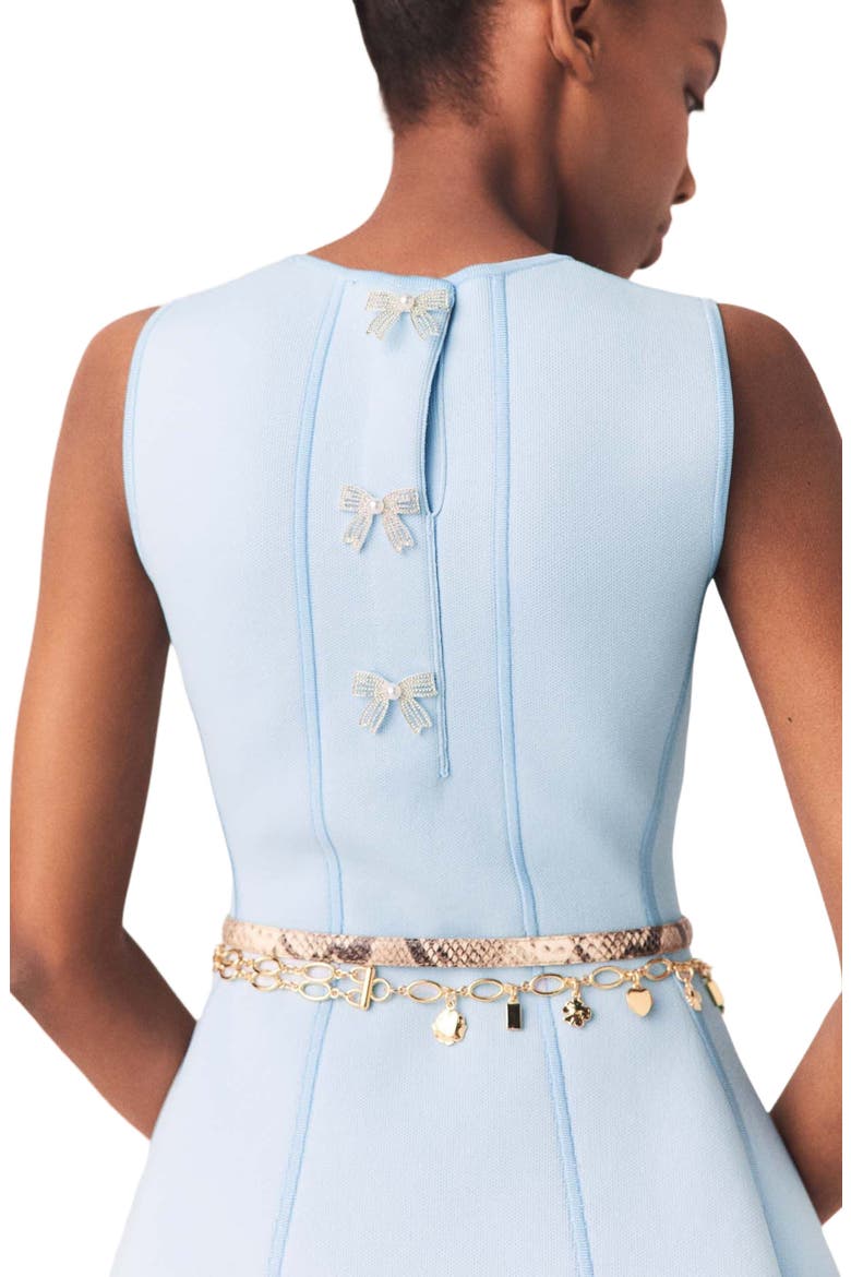 Skater dress with jewelled bows, Alternate, color, Blue sky