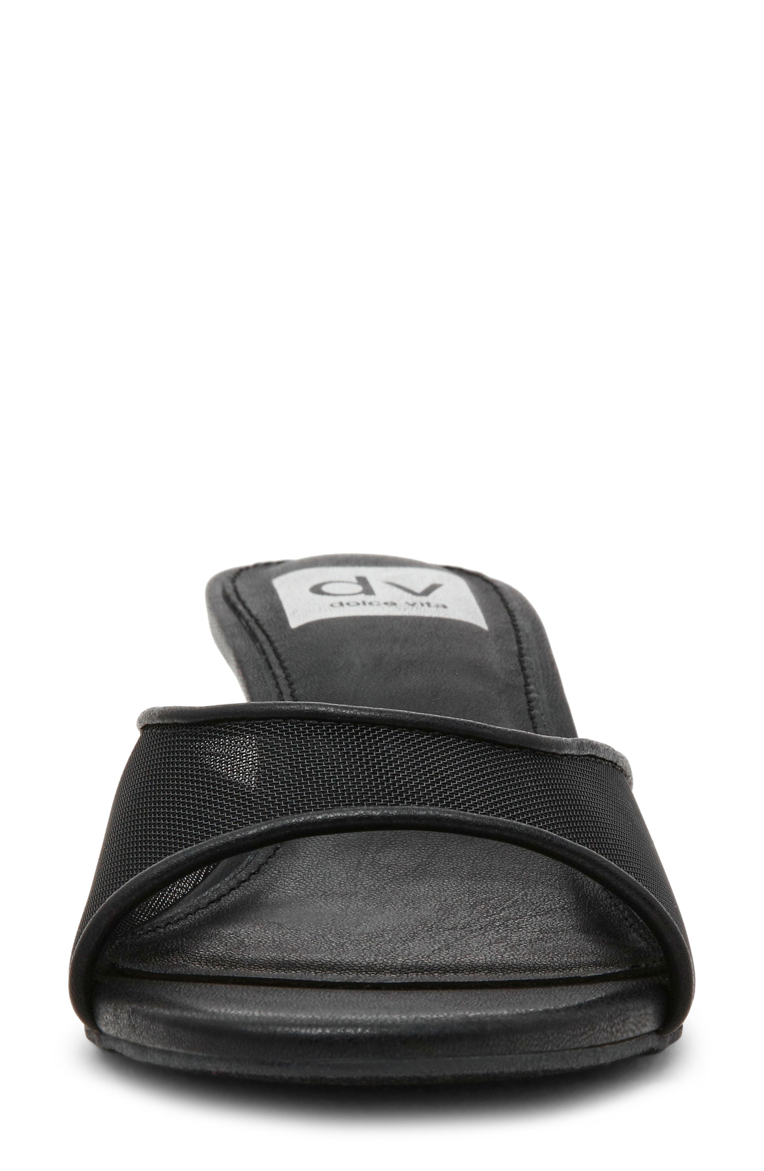 DV by Dolce Vita Dorthey Mesh Kitten Heel Sandal, Alternate, color, Black