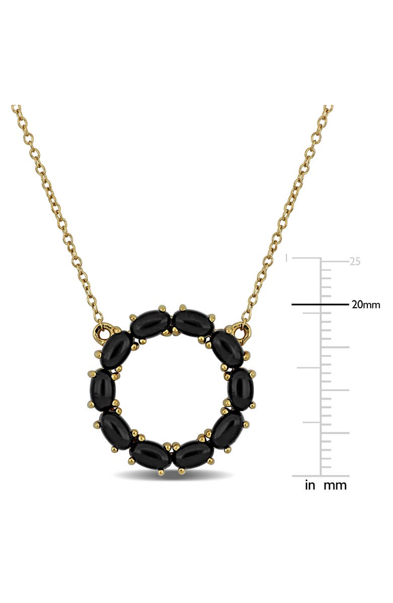 Julianna B. Black Onyx Circle Necklace Yellow Plated Sterling Silver, Alternate, color, Onyx