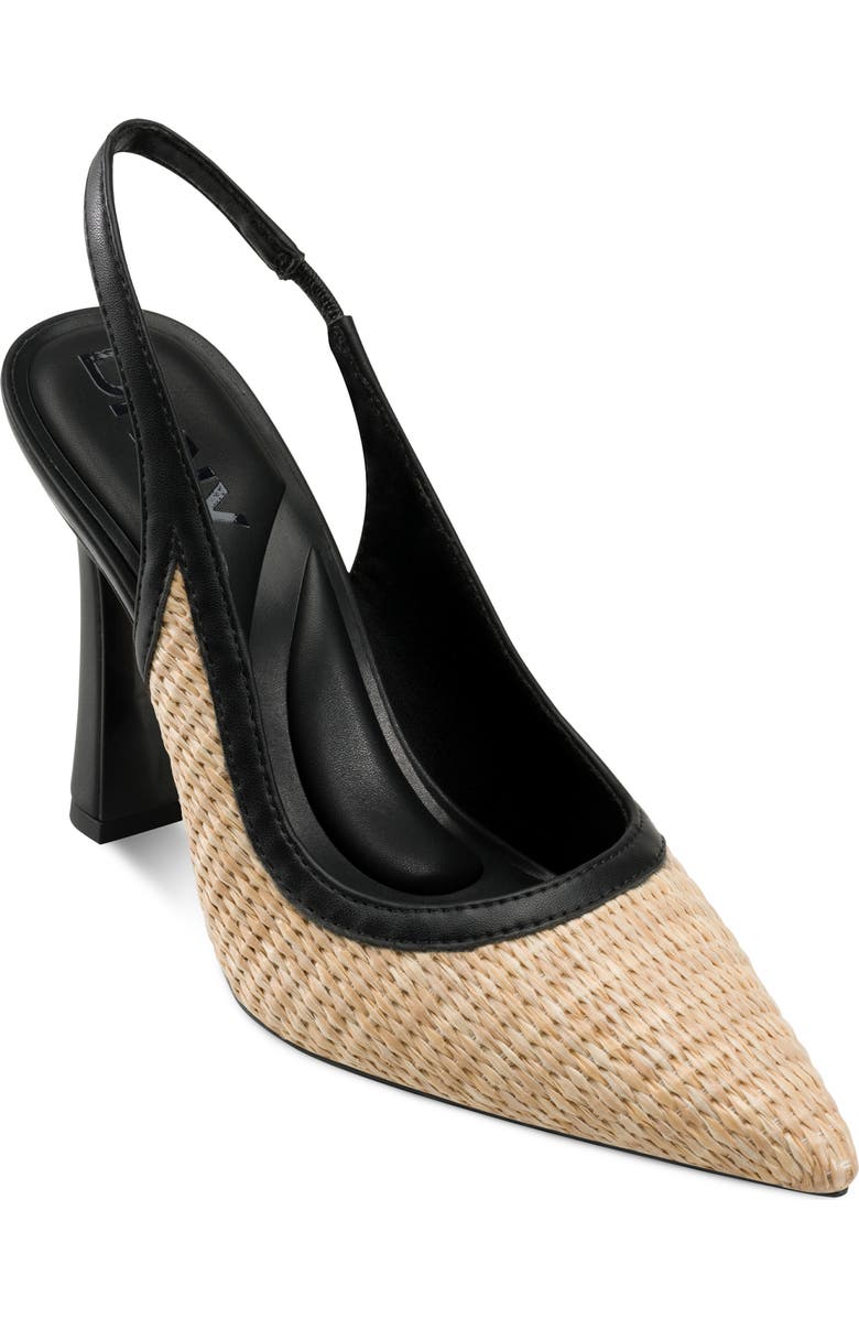 DKNY Cinette Slingback Pointed Toe Pump, Main, color, Natural/ Black