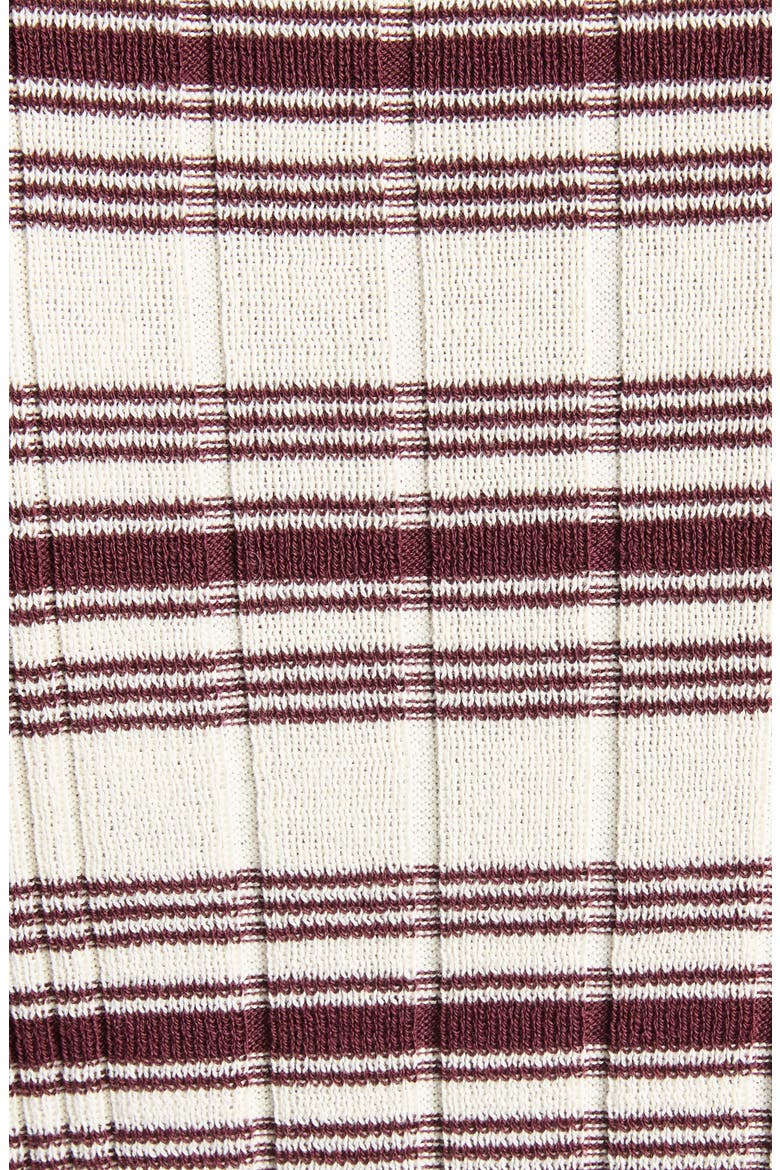 Stripe Rib Short Sleeve Cotton Sweater, Alternate, color, WHITE/ BEIGE