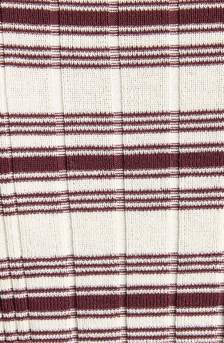 Moncler Stripe Rib Short Sleeve Cotton Sweater, Alternate, color, White/ Beige