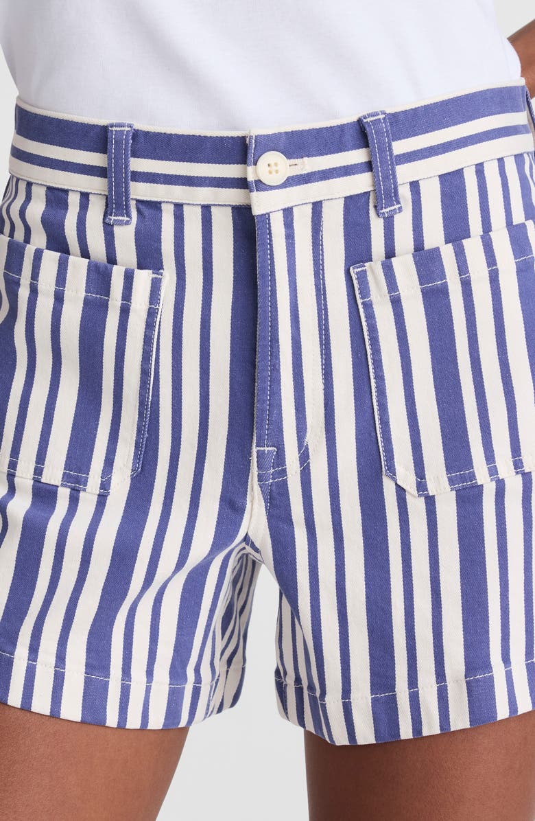 Madewell The Emmy Stripe Patch Pocket Shorts, Alternate, color, Waterfall Stripe
