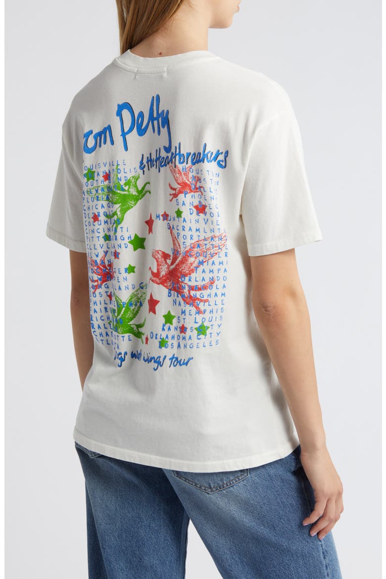 Tom Petty Dogs With Wings Cotton Graphic T-Shirt, Alternate, color, VINTAGE WHITE