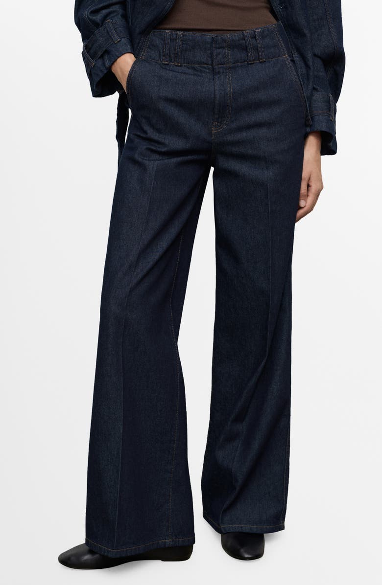 MANGO Wide Leg Trouser Jeans, Main, color, Open Blue