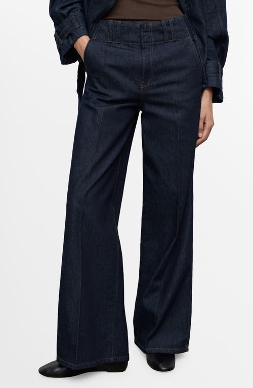 Mango Wide Leg Trouser Jeans In Blue