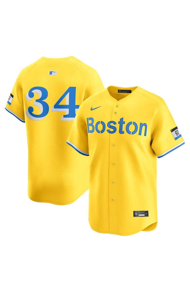 Nike Men's Nike David Ortiz Gold Boston Red Sox City Connect Retired Player Jersey, Main, color, Gold