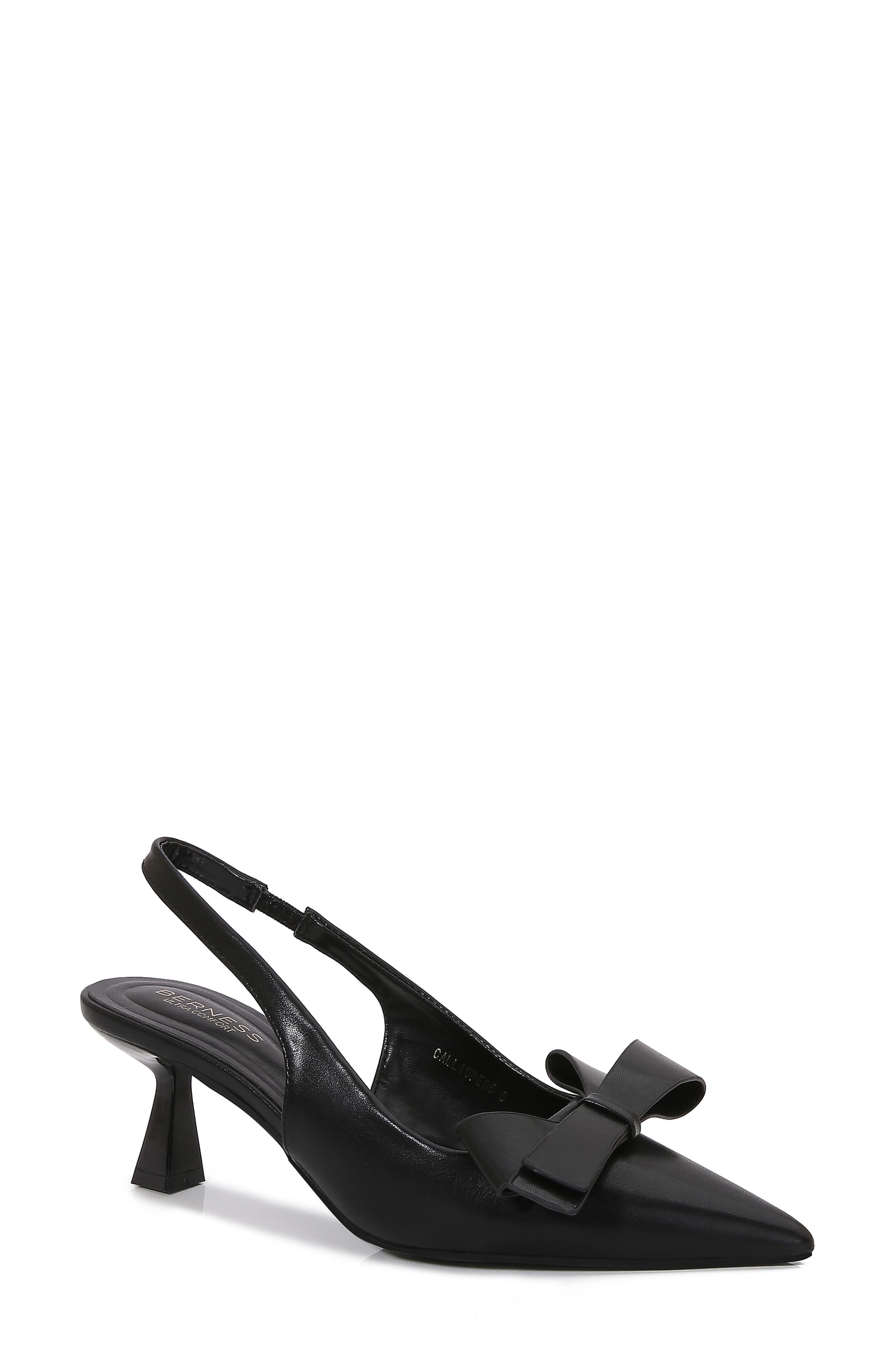 BERNESS Calliope Asymmetric Bow Slingback Pump