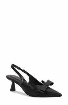 BERNESS Calliope Asymmetric Bow Slingback Pump