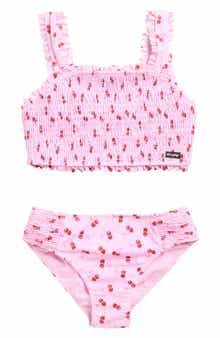 Ava & Yelly Kids' Ruffle Smocked Two-Piece Swimsuit