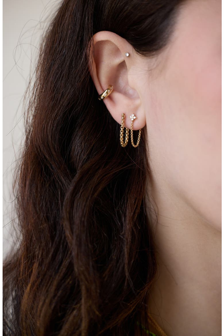 Diamond Quad Chain Drop Earrings, Alternate, color, 14K YELLOW GOLD