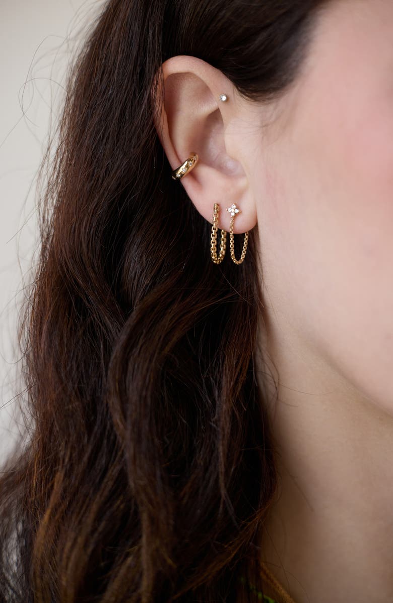 Zoë Chicco Diamond Quad Chain Drop Earrings, Alternate, color, 14K Yellow Gold